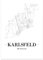 JUNIWORDS Stadtposter - Wähle Deine Stadt - Karlsfeld - 30 x 40 cm Poster - Schrift A - Weiß