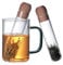 Wateralone 2 Stück Teefilter Teeei Teesieb Tea Infuser Aus Hitzebeständiges Glas, Mit Kork, Transparentes Teeei Für Losen Tee, Teefilter 15.5×3cm
