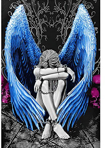 DIY 5D Diamant Painting Full Groß Malerei Engel Flügel Kreuzstich Stickerei Vollbohrer Mosaik Kit Deko Handarbeiten 40x60cm (04)