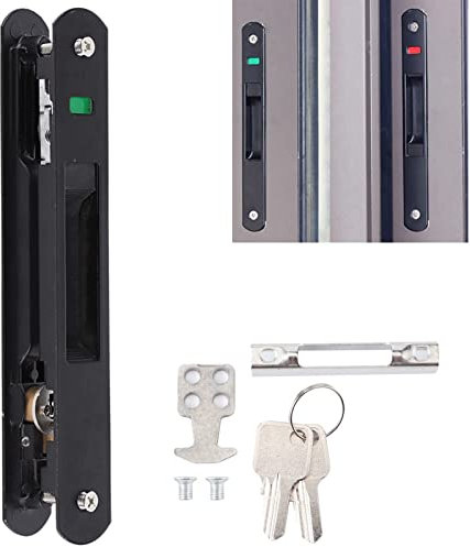 Pestillo de cerradura de un solo lado, puerta corredera Cerradura de gancho de ventana Puerta móvil moderna Pestillo de cerradura de doble cara para puertas móviles, ventanas, puertas de vidrio