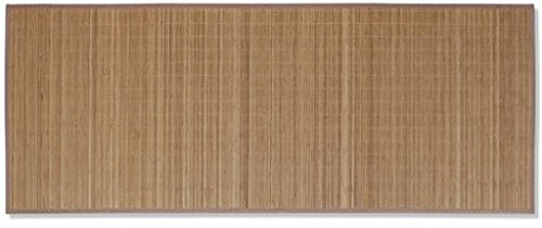 Ksodgun Rechteckig Brauner Bambusteppich Bordürenteppich Teppich Wohnzimmer Terrasse Balkon 150 x 200 cm