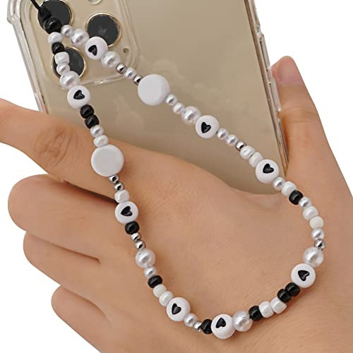 LICHENGTAI Böhmische Handykette Handy Straps Vintage Neue Acryl Lächeln Stern Perlen Kette Bunte Perlen Strap Telefon Anhänger für Mobile Mobile Phone Chain Handy Schmuck Hängen Chian für Frauen