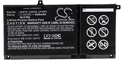 vhbw Batterie Compatible avec Dell Inspiron 14 5406 2-in-1 Ordinateur Portable Notebook (3450mAh, 11,25V, Li-polymère)