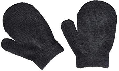 Blingko 1-5 Jahre Kinder Handschuhe Fäustlinge Winterhandschuhe Mädchen Jungen Fausthandschuhe Winter Warm Plüschfutter Dicke Wollhandschuhe Vollfinger Strick für und Lieferungen, Schwarz