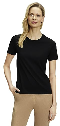 FALKE Damen T-Shirt Basic Round Neck W S/s Sh Baumwolle weich Kurzarm bequem sehr leicht 1 Stück, Schwarz Black 3000, M