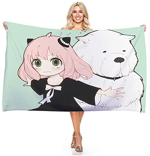 SPY FAMILY Strandtuch Anime Kinder Badetuch Anya Forger Mikrofaser Handtuch Strand,Schwimmen Fanartikel Strandtücher (150x100cm, SPY5)