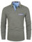 LIUPMWE Poloshirt Herren Langarm Getäfelt T Shirts Männer Hemd T-Shirt Slim Fit Golf Sports,Grau,XXL