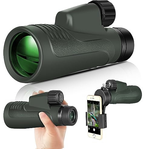 EASTPOLE Telescopio monocular de Alta Potencia HD de 12 x 50, Prisma BAK-4 de Alta Potencia y monoculares FMC para observación de Aves, Caza, Camping, Senderismo, Viajes