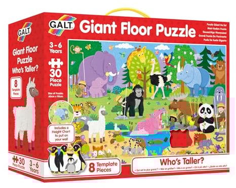 Galt, Giant Floor Puzzle - Who's Taller?, Floor Puzzles for Kids, 30 piece Puzzle, Ages 3 to 6 years Plus
