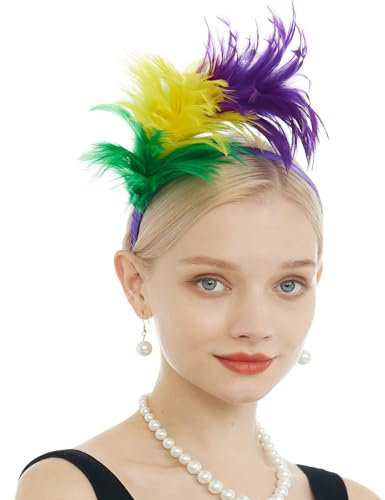 Bunte Feder-Haarbänder, Haarreif Hochzeit Kopfbedeckung, Fasching, Papagei Kostüm, Kopfschmuck Karneval, Federn Fascinator Damen