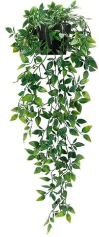 HAOSHICS Artificial Hanging Plants 34in Fake Ivy Vine Fake Ivy Leaves for Wall House Room Patio Indoor Outdoor Home Shelf Office Decor (S)