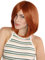 Prettyland orange Kupfer-Rot Frau Mittellange 40cm glatte Perücke mit Pony Hitzefest Alltag Fashion Show Party C1299