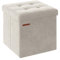 SONGMICS Sitzhocker mit Stauraum, kleine klappbare Sitzbank, 38 x 38 cm Fußbank, Aufbewahrungsbox, bis 300 kg belastbar, für Wohnzimmer Schlafzimmer Schlafsaal, cremeweiß LSF227W01