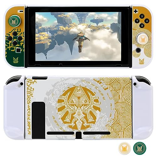 Tscope Schutzhülle für Nintendo Switch, für Zelda Tears of The Kingdom Hartschale Dockable Anti-Scratch Stoßfest Slim Cover für NS Consolo Joy-con (Switch White)