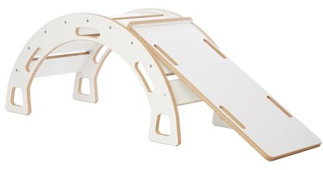 Garronda Set 2 in 1 Kletterbogen mit Rutsche Montessori Spielzeug ab 1 Jahr GD-0058 (Weiß Kletterbogen mit Rutsche)