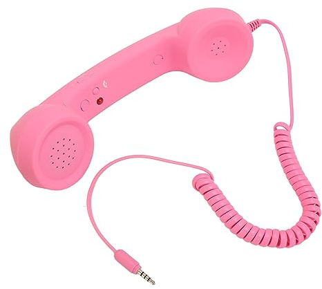 Combiné Téléphonique Rétro de 3,5 Mm, Récepteur de Téléphone Portable Filaire Résistant aux Radiations, Haut-Parleur Micro pour Tous Les Smartphones et Ordinateurs avec Prise