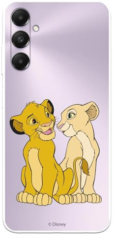 Schutzhülle kompatibel mit Samsung Galaxy A05s Offizielle Disney Simba und Nala zum Schutz Ihres Handys. Flexible transparente Silikonhülle, offiziell lizenziert von The Lion King