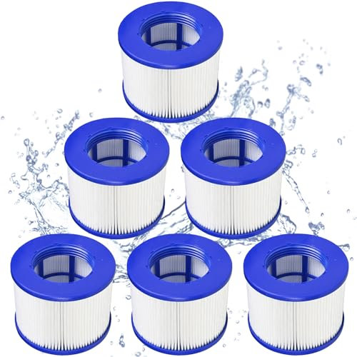 TTOKGZG Filtre Spa Infinite a Visser, Cartouche Filtrante pour Clever Spa, pour Cosy Spa Filtre, pour Filtre Spa Gonflable, Filtre 75 x 100 mm, Filtre Spa pour Lumix Vissable (6 pièces)