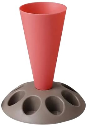 Baofu Piping Bags Holder Piping Bag Stand, Pastry Bag Support Stand, Plastic Pastry Bag Stand for Cake Decorating Kit, Piping Bag Filling Stand with Cake Nozzles Holder, Baking Accessories (Red)