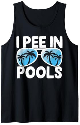 I Pee In Pools Tank Top, Herren, Schwarz, L