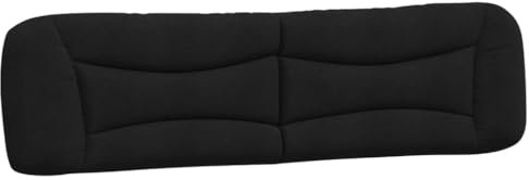 vidaXL Kopfteil Kissen, Kopfteilkissen mit Reißverschluss, Rückenkissen mit hervorragender Rückenlehne, Kopfkissen Lesekissen, Schwarz 200cm Stoff