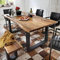 SJIOUEOT Table à Manger Industrielle en Bois Massif, Table de Cuisine de Ferme, Grande Table Basse rectangulaire avec Pieds en métal for 4 à 6 Personnes