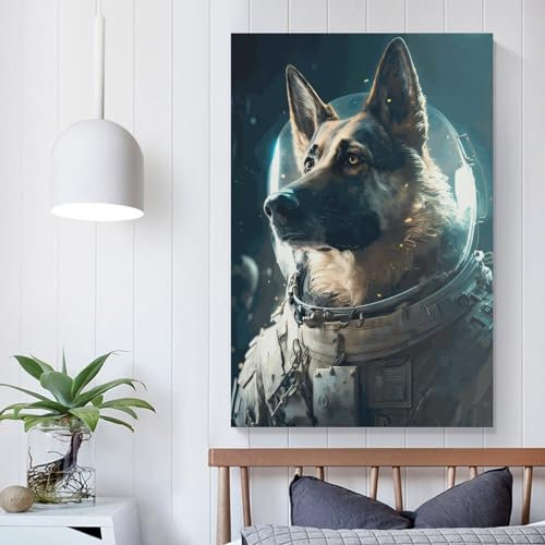 FUmoney Deutscher Schäferhund, Poster, Reproduktion, dekoratives Gemälde, Leinwand, Wandposter und Kunstdruck, modernes Familienschlafzimmer, 30 x 45 cm