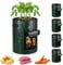 ECCOGREAT 5 X 20L Pflanzsack aus PE Material,160g/m²Tomaten Kübel Pflanzkübel mit Fenster und Starken Griffen für Kartoffeln,Tomaten,Erdbeeren,Blumen,Pflanzen und Gemüse auf dem Balkon oder im Garten
