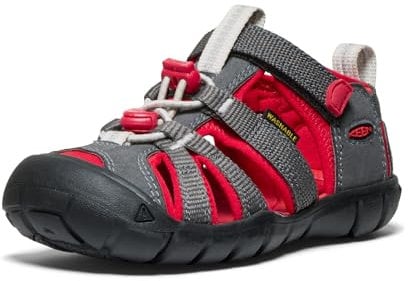 KEEN SEACAMP II CNX, Sandali Unisex - Bambini e ragazzi, Grigio Magnet Red Carpet, 24 EU