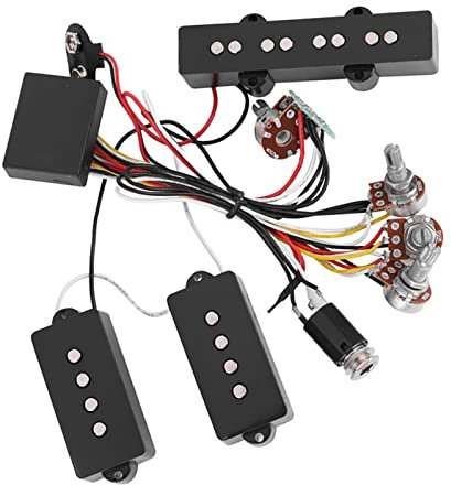 Akozon Premium E-Bass-Vorverstärker-Verkabelungsschaltung, Tonabnehmer-Kabelbaum, Ersatzzubehör für Präzisions-Bass-Tonabnehmer