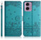 Succtopy Cover per Motorola Moto G24 4G - Flip Caso in PU Pelle Premium Portafoglio Custodia [Protezione Completa] [Slot Scheda] [Kickstand] - Blu