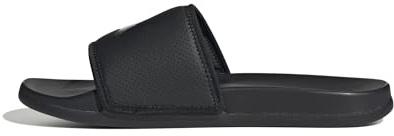 adidas Unisex Adult Adilette Comfort Slide Sandals, Black/Gold Metallic/Black, 7 Women/6 Men