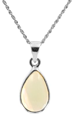 GIOAS Diamond-Cut Kette Halskette Äthiopischer Opal Anhänger 925 Sterling Silber Damen Herren Halskette