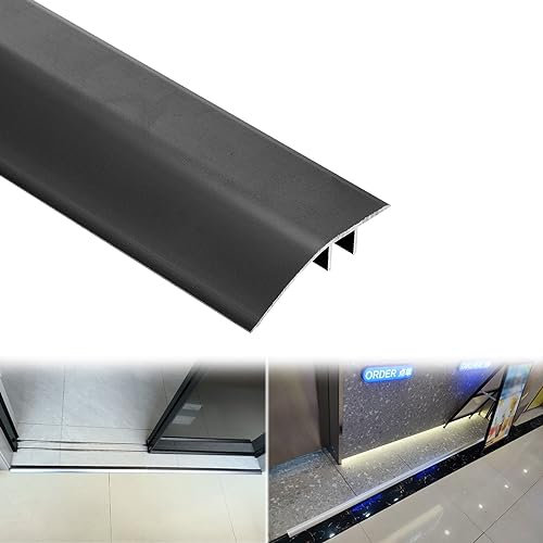 Robuste Aluminium-Türschwellenleiste, Überschwemmung, Türkantenleiste für Höhen von 0,5 - 1,5 cm, Vinyl-Laminat, Bodenabdeckung, Fliesen, Teppich, Übergangsrampe mit Superkleber,