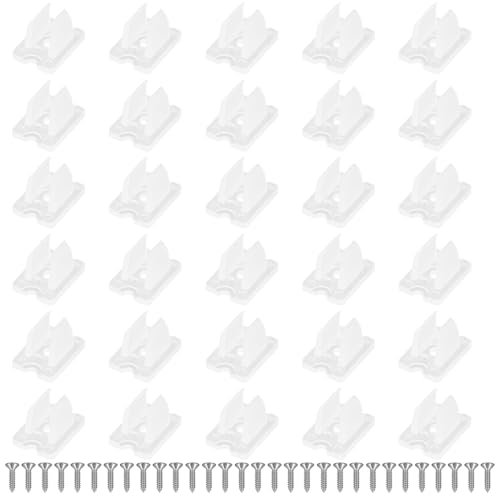 30 Pezzi Clip per Strisce LED Impermeabili, Fissaggi Neon Led, Supporti di Montaggio per Strisce LED in da 5mm a 6mm, con Viti e Clip Bianco per Installazione, Fissaggio per Illuminazione Decorativa