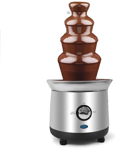 ZEVELOO - Electric Chocolate Fountain Machine for Chocolate Fondue Fountain, Stainless Steel, 4 lbs Capacity, for Chocolate, Candy, Butter and Cheese