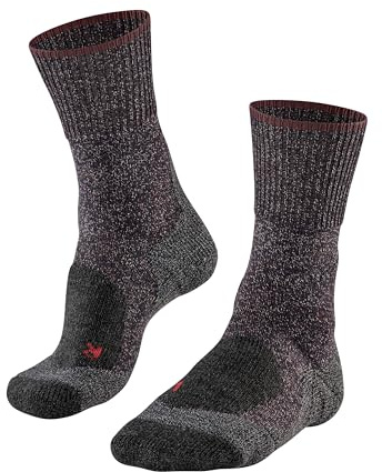 FALKE Damen TK1 Wool Wandersocken atmungsaktive schnelltrocknende klimaregulierende geruchshemmende Wolle Funktionsmaterial starke Polsterung Trekkingsocken antiblasen warm Thermo dick 1 Paar