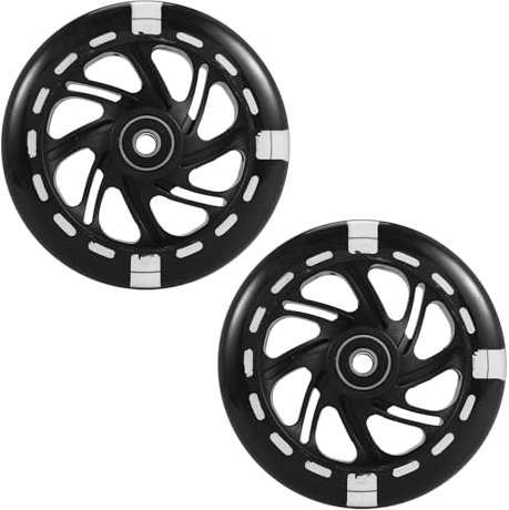 arlote 1 Paar 120Mm Kinderroller LED-Lichter Blinkende mit Lagern Vorne/Hinten LED Blinkende RollerräDer,Schwarz