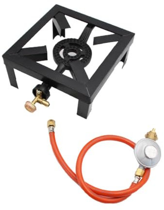 BESPORTBLE Portable Cast Iron Gas Burner Stove for Outdoor Camping Adjustable Pressure Valve Lightweight Cooking Equipment Windshield for Camping Cooking