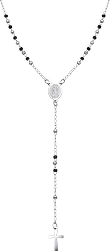 Dada Gioielli - Rosenkranz-Halskette für Damen und Herren mit Kreuz und wundertätiger Medaille - Christliches Schmuckstück