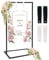 Nwvuop Adjustable Wedding Sign Stand Holder, Metal Easel Stand for Wedding Welcome Sign(Black)