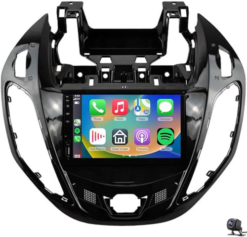 Radio para F-ORD B-MAX 2012-2018 Transit/Tourneo Courier 2013-2021 Carplay inalámbrico Android Auto Pantalla táctil HD de 7″ Android 15 estéreo para Coche cámara de Respaldo BT Am/FM/RDS Wi-Fi y GPS