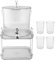 SiaBiced Dispensador de Bebidas con Soporte Y Tazas para Agua Fría en, Claro 3.5l, Individual
