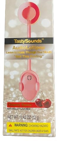 Tasty Sounds Audio Lollipop – Naturally Flavored Musical Candy | Listen Through Your Mouth | Fun Novelty Gift with Built-In Speaker | Sugar-Free, | Naturally Flavored | White, 1 Piece