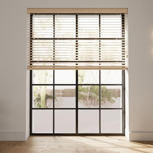 Cocoon Bambusholz Jalousien Innen 70 x 130 - Naturel - 50mm Lamellen | Jalousie Bambus - Einfache Montage - Sicht- und Sonnenschutz - natürliche Maserung - Vollständiger Grössenbereich