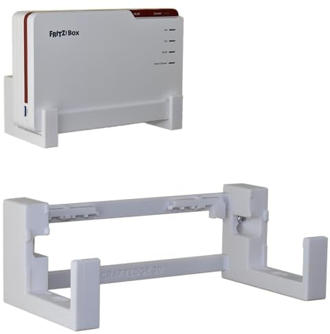 EasyClick passgenauer Wandhalter für AVM Fritz!Box 5690 Pro, auch als Deckenhalterung, sicher einrastend, in jeder Richtung montierbar, inklusive Montagematerial. 7 cm Wandabstand.