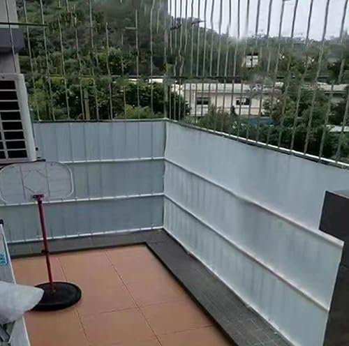 Copertura per recinzione da balcone in acrilico, 122 x 300 cm, resistente alle intemperie, protezione da pioggia e sole, ideale per finestre, garage, tende da sole in plastica satinata.