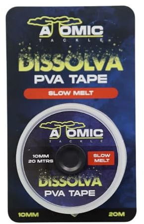 Atomic PVA Tape – 10mm Wide, 20m Spool, Fast or Slow Melt Dissolvable Carp Fishing Bait Tape