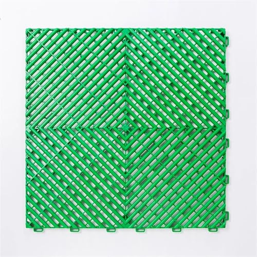 Kunststoff-Garagenbodenfliesen Ineinander greifende PVC-Garagenboden-Kunststoff-Bodenmatten for Autowaschanlagen/Autoschauen/Werkstätten(Green)