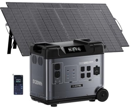 OUKITEL P5000 Plus Tragbare Powerstation 5120Wh mit 2x200W Solarpanel | 3600W AC (7200W Spitze) Solargenerator, <10ms USV, 1.2 Std Schnellladung, LFP Akku, Stromgenerator für Camping/Haus/Wohnmobil